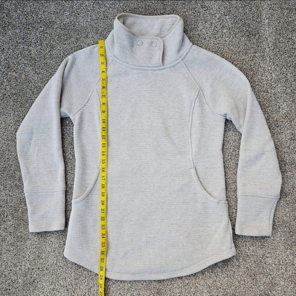 Prana Tri Thermal Threads Tunic Cream Pullover Sweater Sweatshirt Women's Size M - Picture 8 of 16